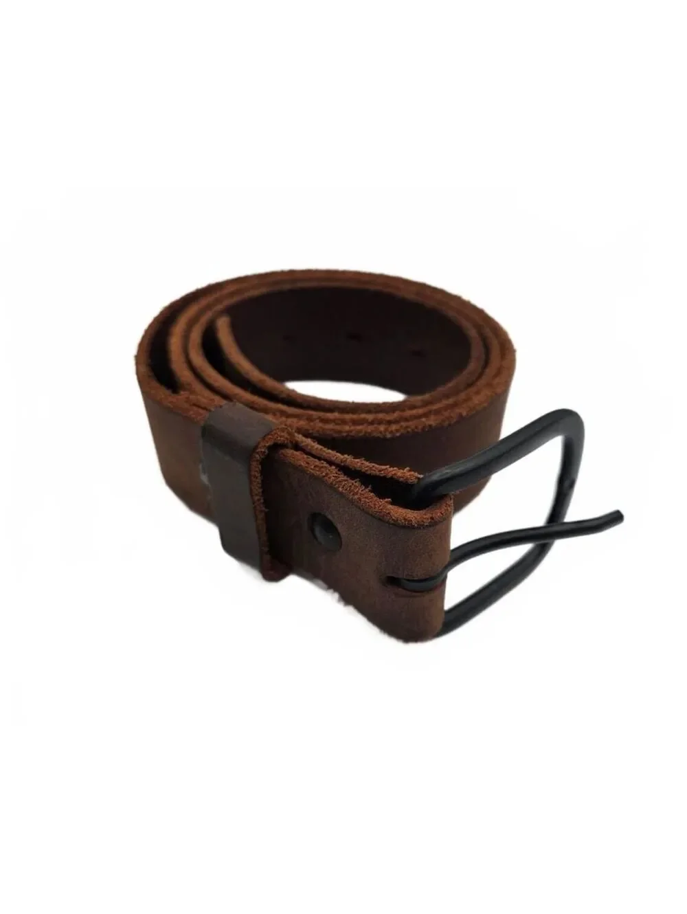 Mens Brown Genuine Leather Belt Size 32 Matte Western Cowboy Casual Jeans